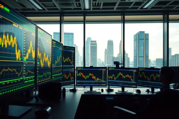 Accurate GOLD SIGNALS: Enhancing Your Trading Strategy with Insightful Insights Trader analyzing GOLD SIGNALS and gold charts in a modern office setting.