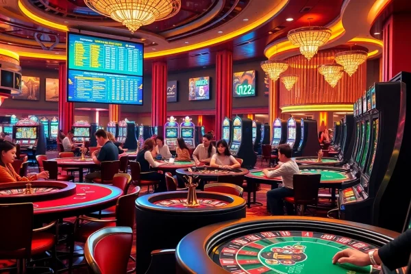 Experience the thrilling atmosphere of qq88 com, where players engage in exciting gambling activities at vibrant casino tables.